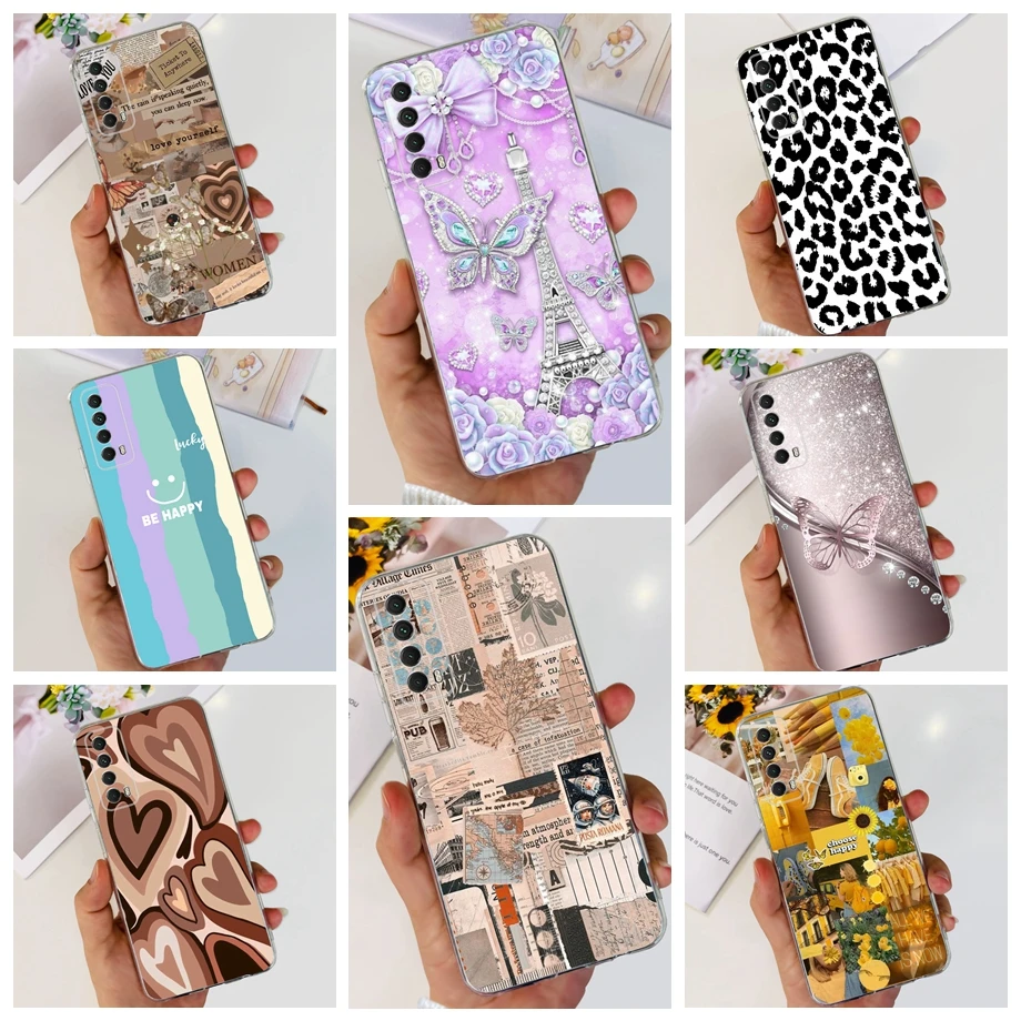 For Huawei P Smart 2021 Case Soft Clear TPU Silicone Slim Back Bumper For Psmart 2021 PPA-LX1 Couple Love Heart Fashion Capas