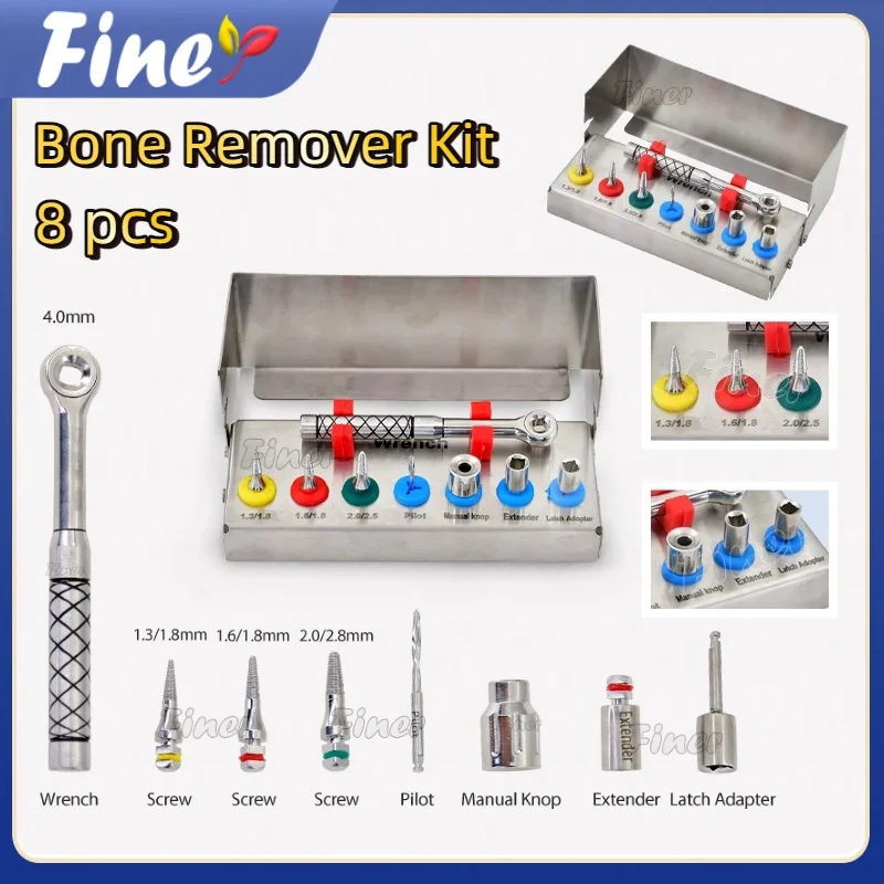 

Finer 1Set Dental Implant Removal Kit Dental Bone Expander SOS Set Remove Broken Fixture Ratchet Wrench Implant Kit