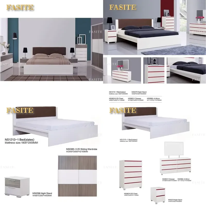 For 5-Piece Wooden Bedroom Furniture Set Wardrobe Closet Storage Cabinet Modern Home Decor Space Saving Durable Assembly
