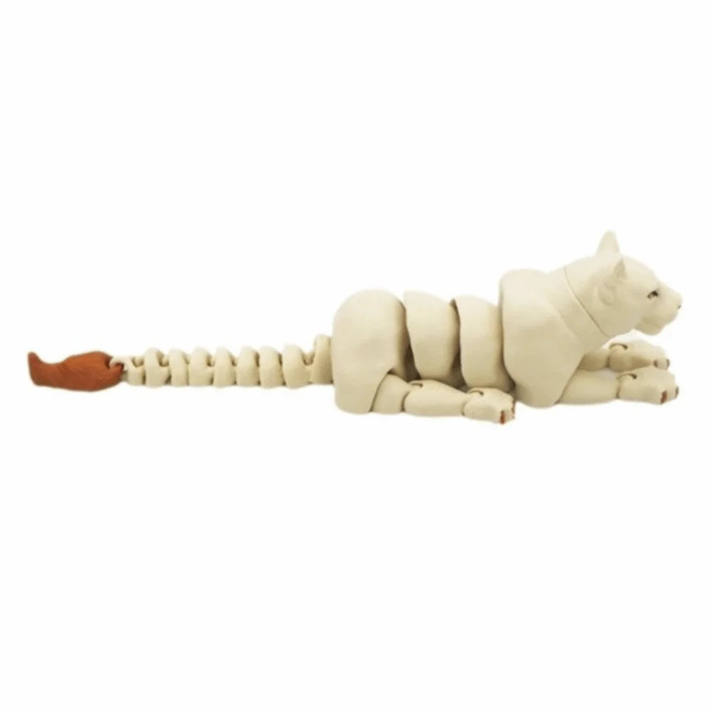 Statues de lion amusantes en forme d'animaux de dessin animé, ornements de lion articulés imprimés e