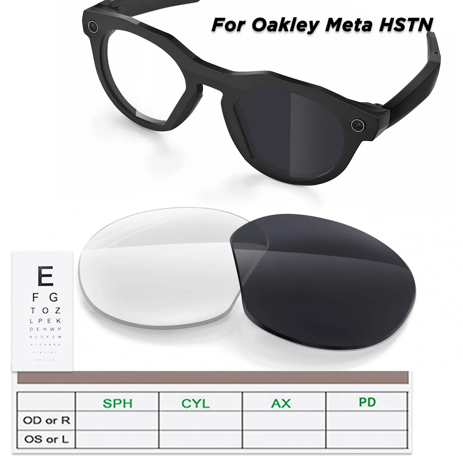 Pour Oakley Meta HSTN OW8002 lentille de remplacement myopie Anti-bleu photochromique lentilles de Prescription personnalisées accessoires de lunettes intelligentes