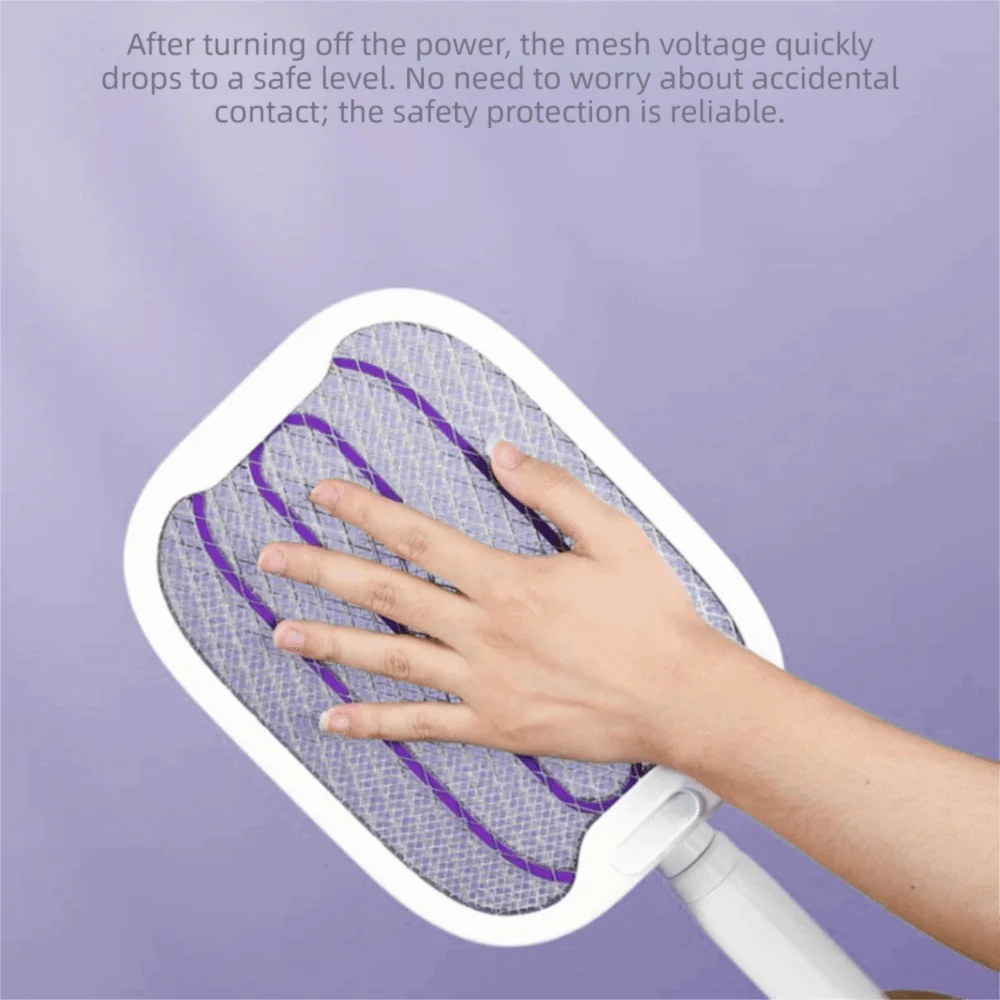 Foldable Electric Mosquito Killer Retractable High Pressure Insect Killer 180 Degree USB Charging Mosquito Swatter Indoor
