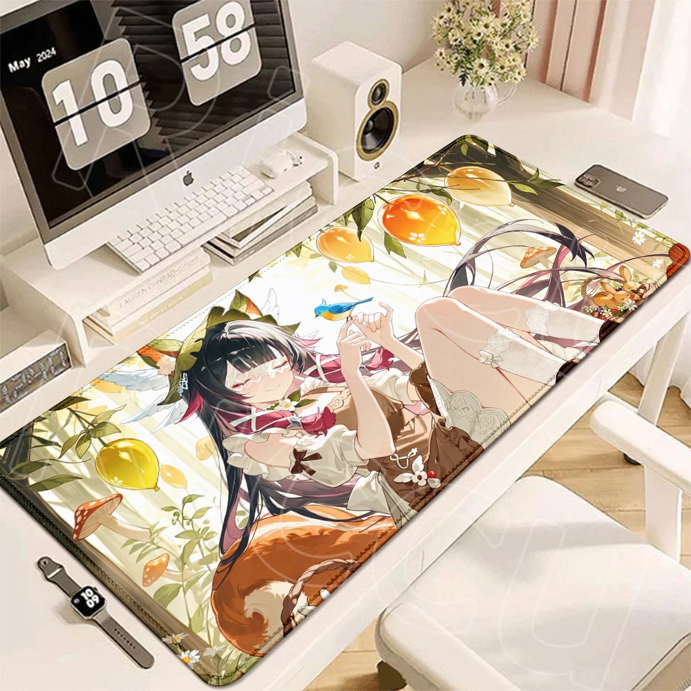 Genshin Columbina High Definition Printing Extended Kawaii Antiskid Mouse pads Esports Mousepads Rubber Offices Desk Accessories