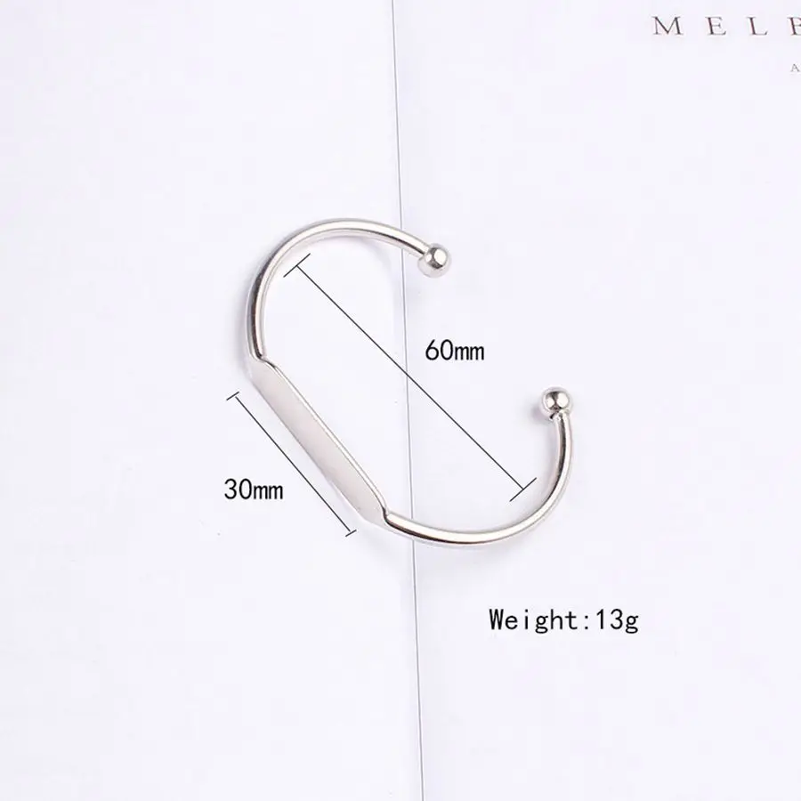 10pcs Simple Stainless Steel Bracelet Adjustable Bracelet For Women Laser Engraved LOGO Fashion Jewelry Accessories