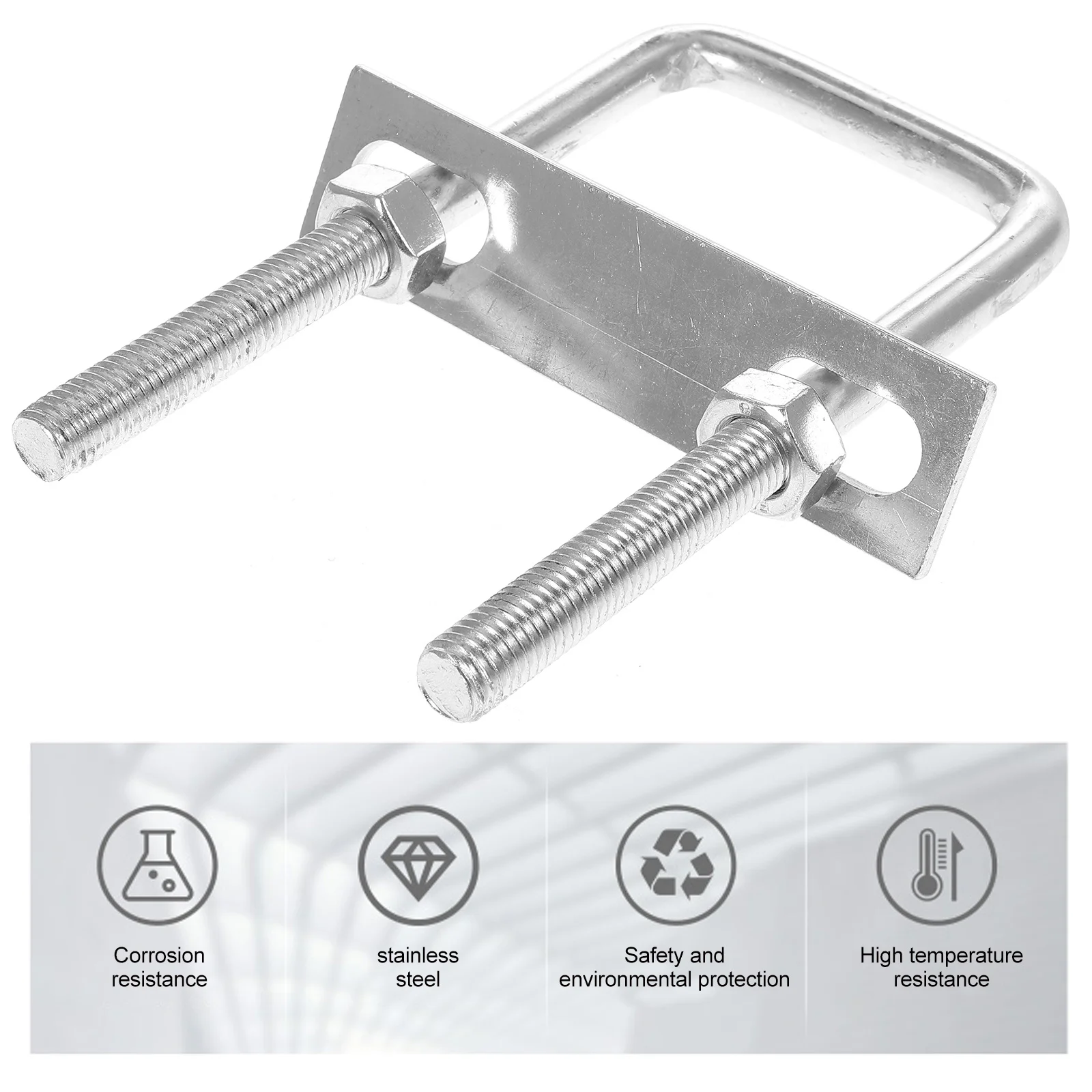 

Square U Bolt Galvanized Steel Thickened U Shape Bolt for Boat Trailer Pipe Fastening Hardware Mounting Clamps