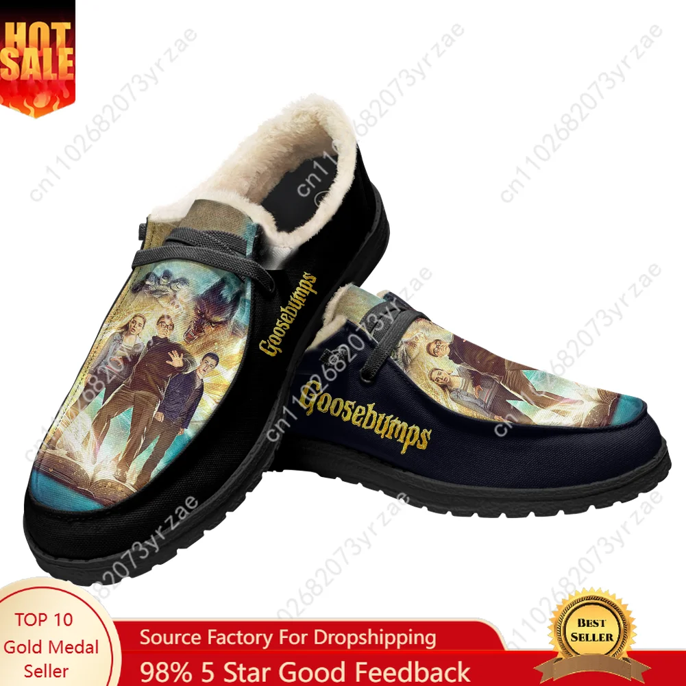 

Goosebumps Velvet Flat Shoes Mens Womens Warm Shoe Indoor Outdoor Personalized Fashion Print Light Shoe Custom Couple Shoes