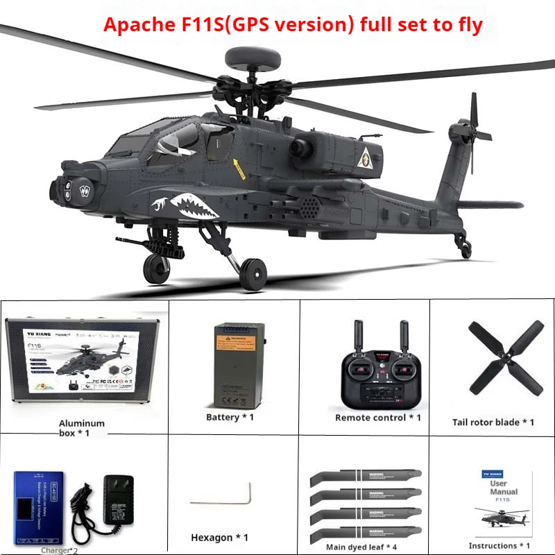 2025 Nuevo Yxznrc F11s Apache 1:32armed Helicóptero Eléctrico De Control Remoto GPS 3D Helicóptero De Simulación Invertida Modelo Niño Adulto G