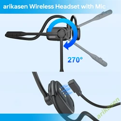 Trucker Bluetooth Headset with DSP Noise Cancelling Microphone Open Ear Headphones for Calling Bluetooth 5.4 Wireless Headsets