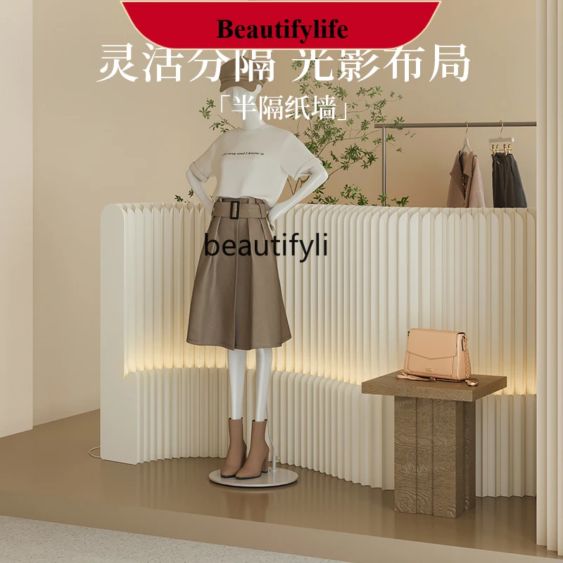 Organ screen paper wall baffle partition living room half partition screen luminous folding paper wall removable  H