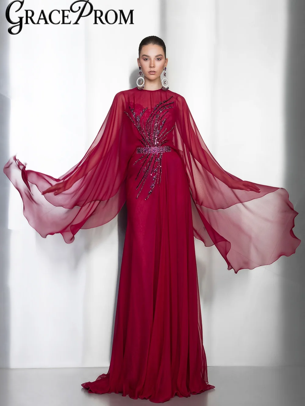 

New Beaded A-line Chiffon Evening Dress Elegant Floor-length Mother of The Bride Dresses For Wedding Customzied Banquet Gown