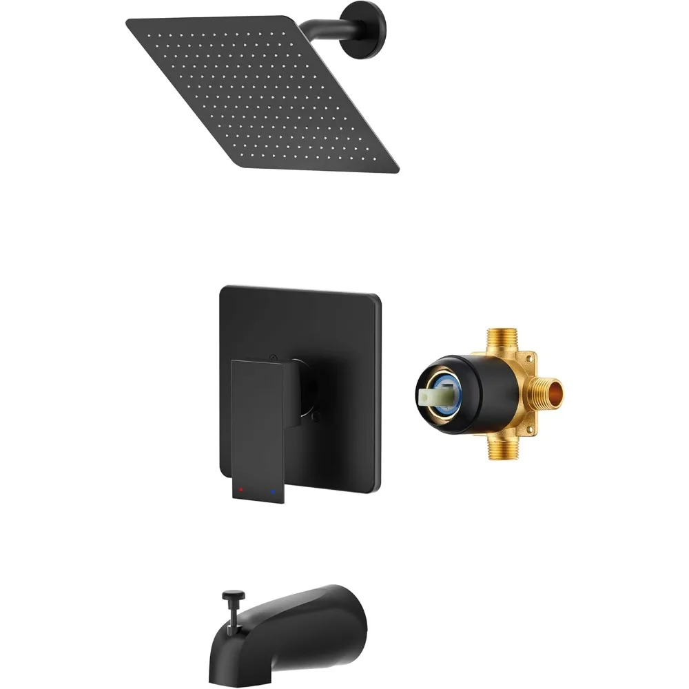 

Black Alesco Shower Set with 8-Inch Showerhead, Tub Spout, and Handle