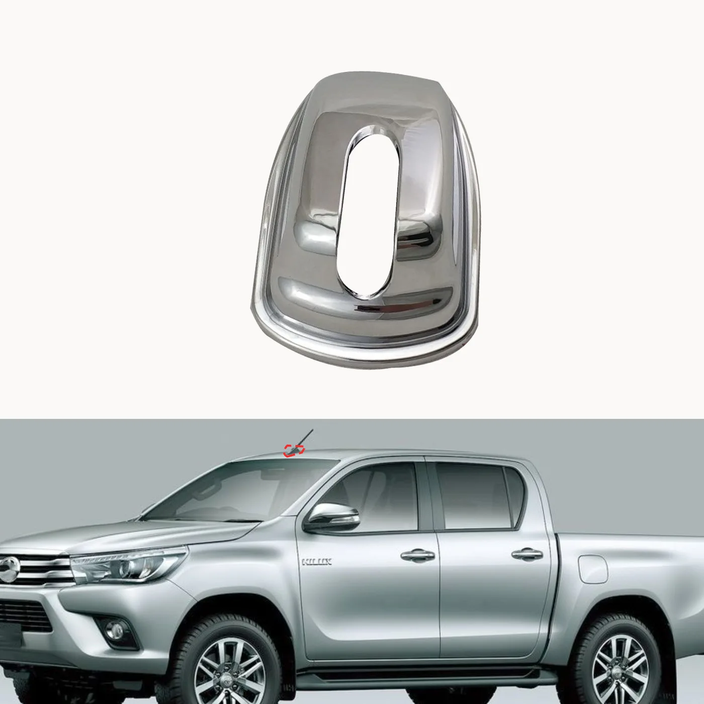 

Chrome Car Roof Antenna Cover Trim For 2015-2018 Toyota Hilux Revo ABS Decorative Trim 1pcs