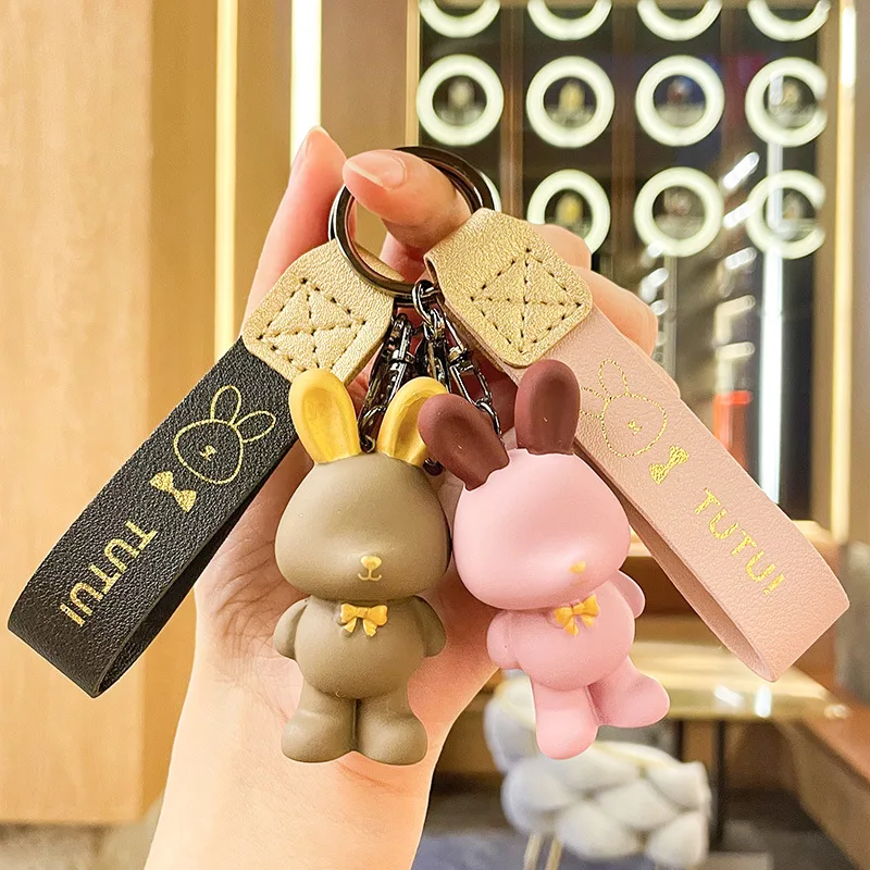 

Брелок Miniso, подвеска в виде маленького белого кролика, подвеска в виде сумки для пары, изысканный подарок, подвеска-брелок