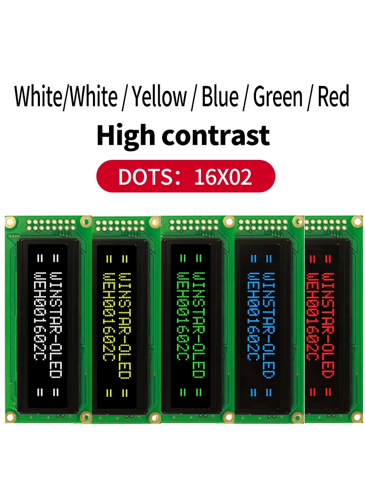 WEH001602C 85*36mm EH1602C Cyrillic Russian Font SPI Parallel 5V WS0010 WEH001602A 16x2 COB Character Display OLED