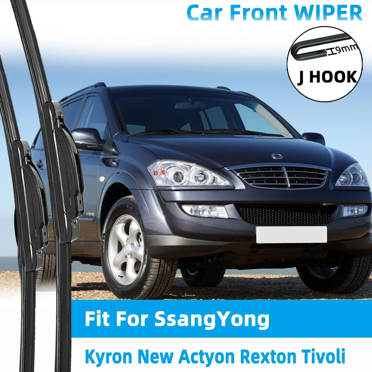 

Front Wiper Accessorie Double Rubber Car Wipers for SsangYong Kyron New Actyon Rexton Tivoli 2001-2019 Wipers Brushes Upgraded