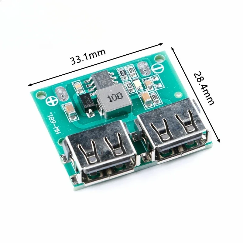 10pcs USB DC-DC Adjustable Step-down Power Supply Module 2 Channel Input Dual-board Car Charger Solar 3A 9V 12V 24V To 5V