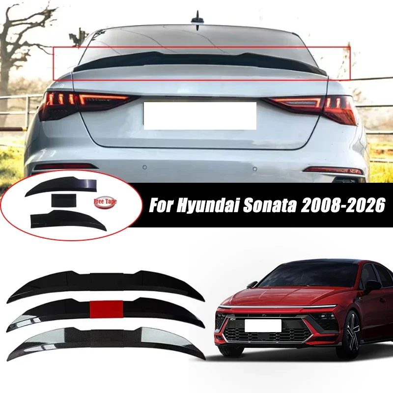 3pcs Sedan Rear Trunk Spoiler For Hyundai Sonata 2008-2026 Adjustable DIY Modified Trunk Spoiler Automotive Accessories