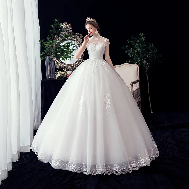 Abito da sposa personalizzato Nuova sposa Abiti da sposa con lacci taglie forti Abiti da ballo ricamati Abiti da festa