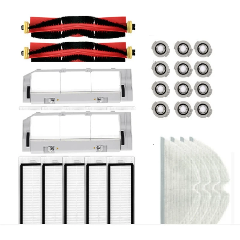 ผ้าซับกรอง Hepa Part 2 X ลูกกลิ้งหลักแปรงด้านข้างสําหรับ Roborock S50 T7pro T6 P5 S5