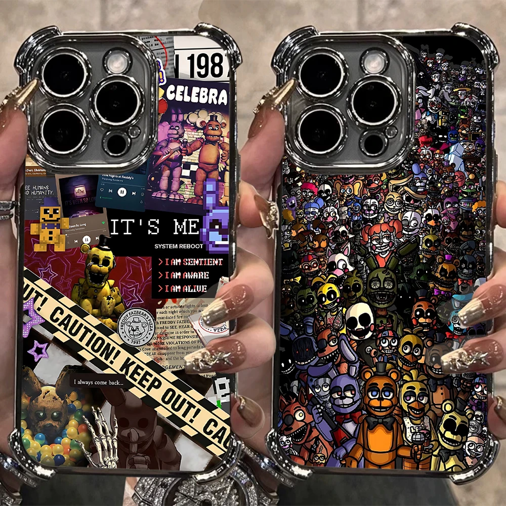 Five-Nights-At-Freddys F-Fnaf Plating Phone Case For Samsung S26 S25 S24 S23 S22 S21 S20 FE Note20 Edge Plus Ultra 4G Anti Fall