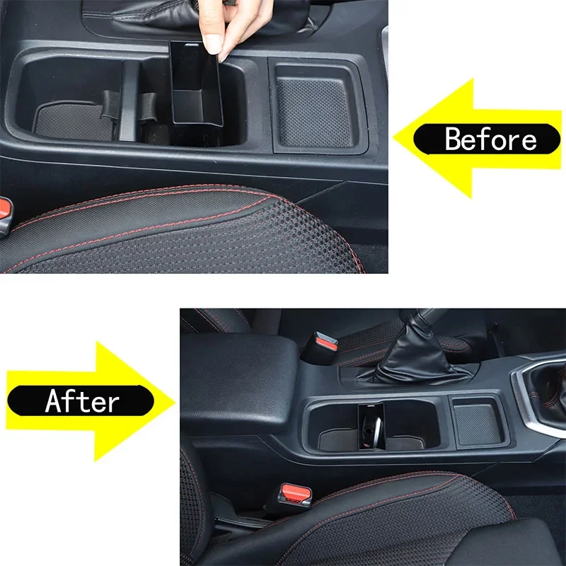 For Subaru WRX 2022+ ABS Black Car Styling Car Front Cup Holder Divider Key Storage Box Car Interior Accessories