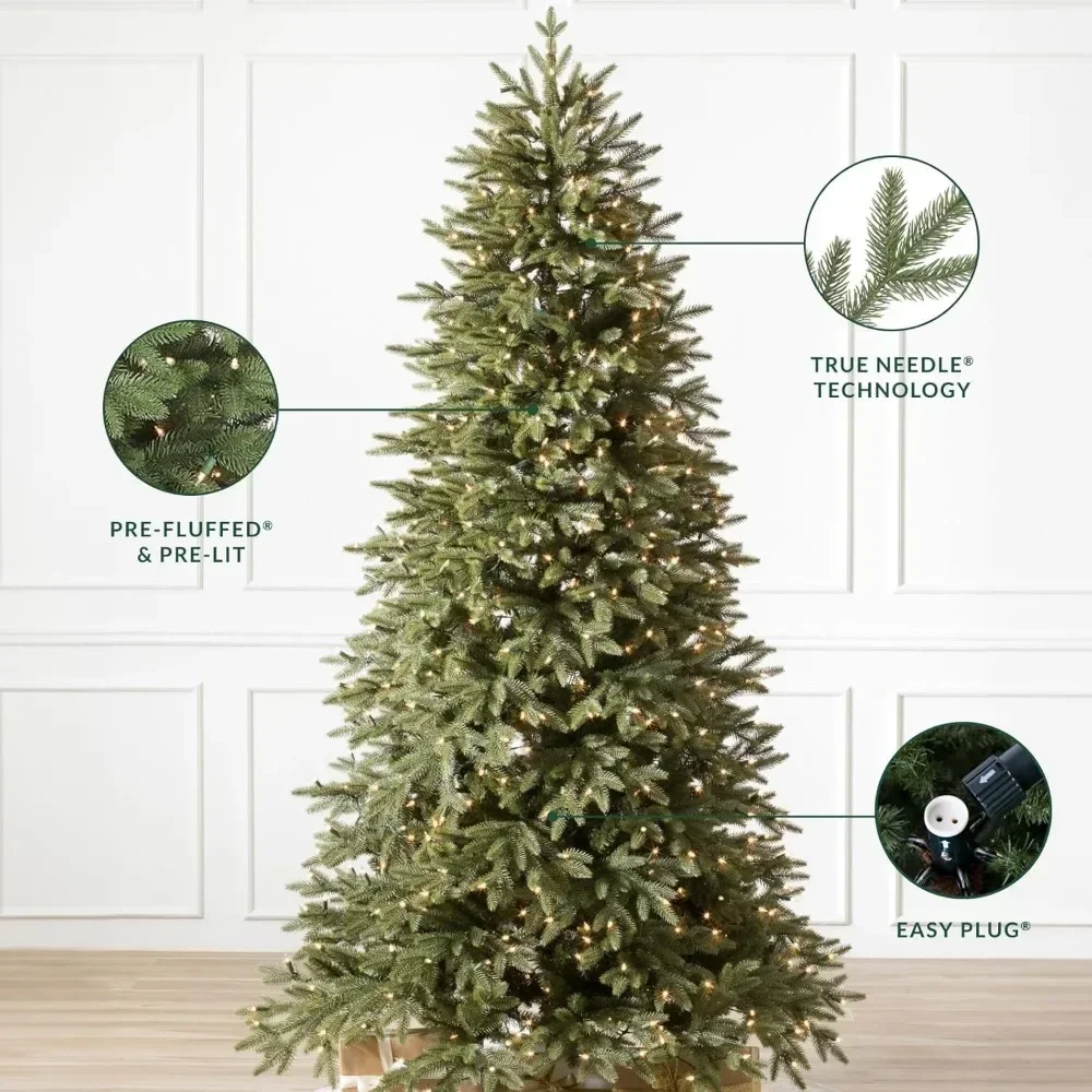 7.5ft Pre-lit Stratford Spruce Artificial Christmas Tree, with Clear Incandescent Lights,Artificial Christmas Tree