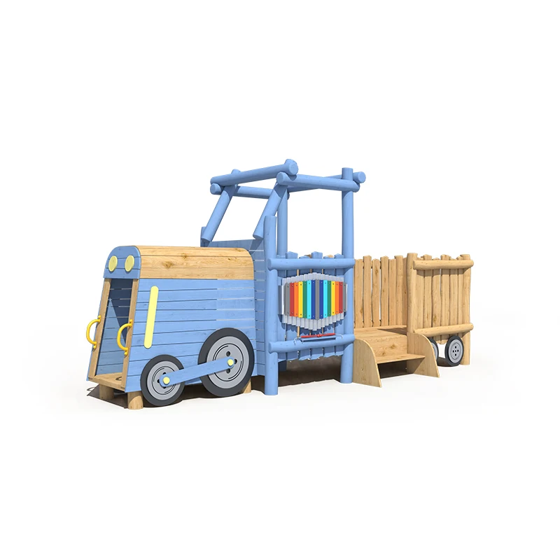 CE Certified  Bus-Shaped Outdoor Playground, Kindergarten Interactive Exploration Car, Children's Physical Training Toy