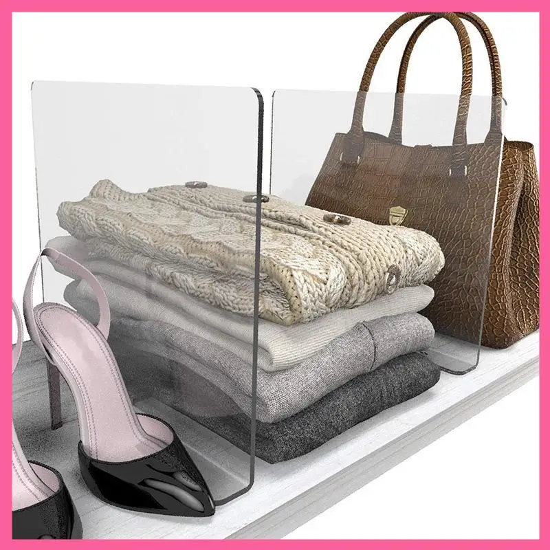 

HOT-Shelf Dividers For Closets, Clear Shelf Dividers For Wood Closet, Closet Shelf Organizer Divider And Separator