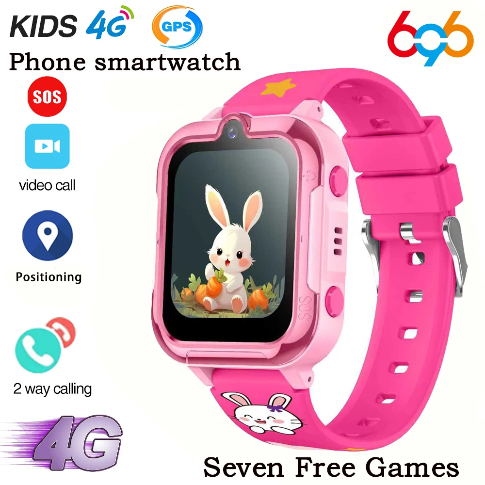 

Детские умные часы 4G с GPS, Wi-Fi, трекером местоположения, видеозвонками, кнопкой SOS, телефонными функциями, играми, для мальчиков и девочек, подарок для школьников
