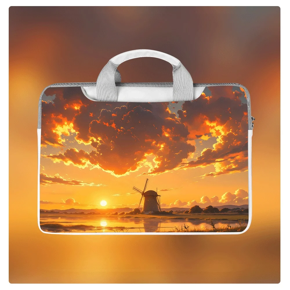 

Милый чехол для ноутбука с изображением заката, 12, 13, 14, 15, 16 дюймов, вместительная защитная сумка для Apple MacBook Air Pro, Dell Inspiron, праздничный подарок