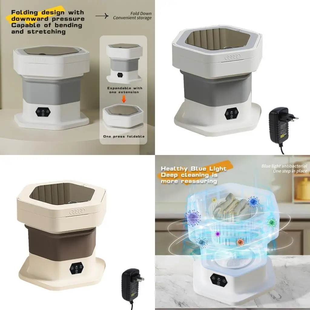   Portable Laundry Appliance Including Convenient Drain Basket Plastic Texture for Easy Dehydration and Quick Drying
