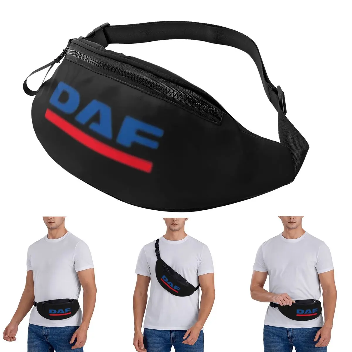 

Crossbody Waist Bag DAF Logo Men Women Fanny Pack Traveling Running Money Phone Pouch