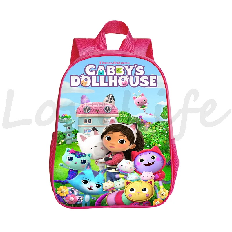 

Gabby's Dollhouse School Backpacks Kids Kawaii Pink Bag Bookbag Kindergarten Schoolbag Girls Primary Mochila Children's Backpack