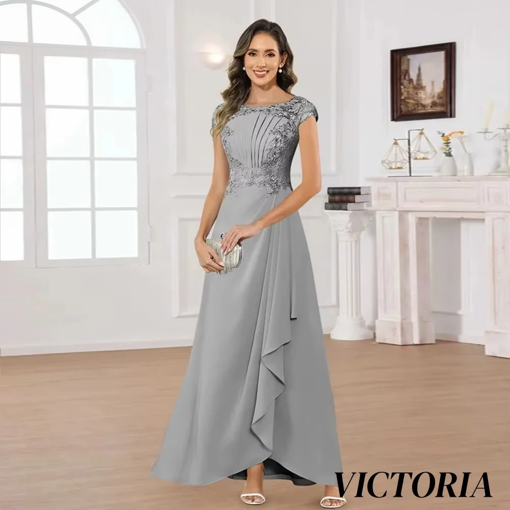Fashion Women's Wedding Party Attire A-line Mother Of The Bride Dress Soutache Lace Jewel  Wedding Guest Dresses Customized