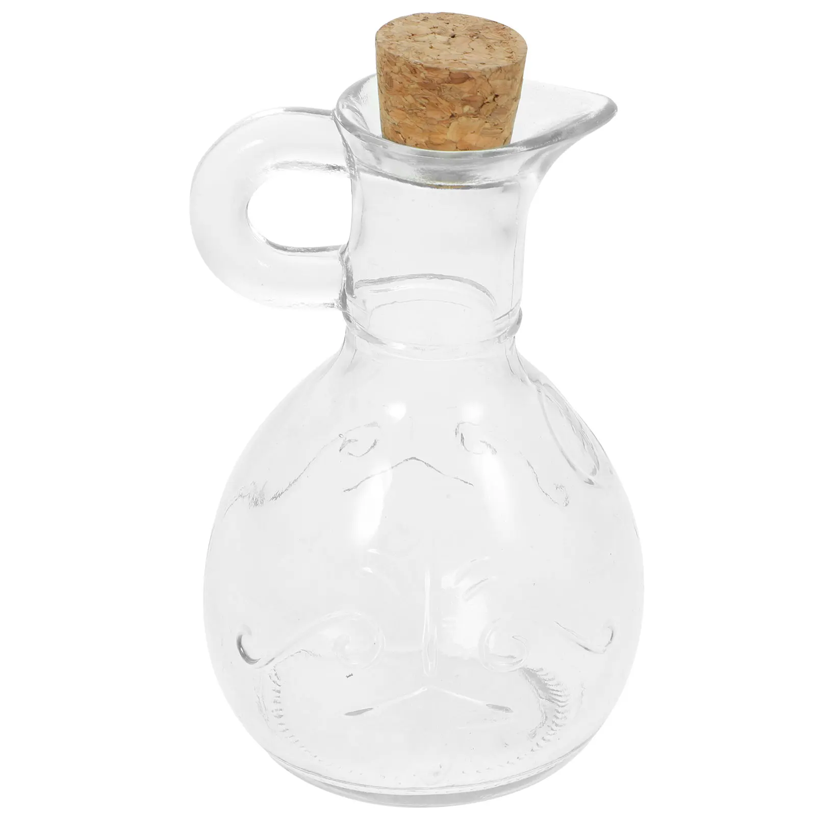 

Glass Oil Dispenser 200ml Carving Handle Wood Stopper Kitchen Bottle Vinegar Container Seasoning Jar Oil Storage