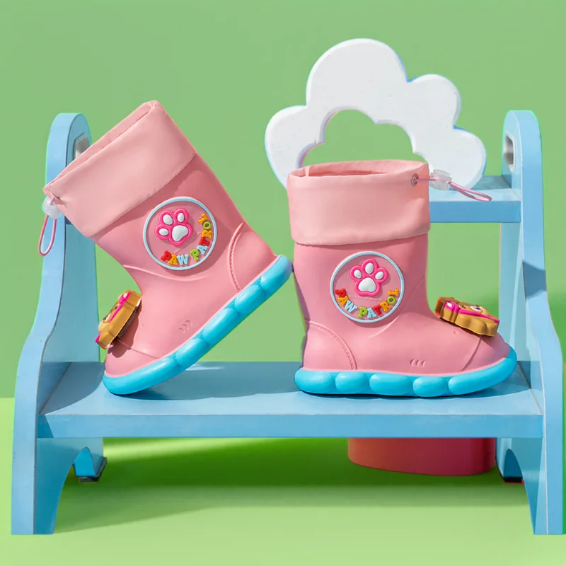 PAW PATROL Buty przeciwdeszczowe Dziewczynki Chłopcy Dziecięce buty przeciwdeszczowe do kostki Wodoodporne buty Okrągłe palce Buty do wody Miękkie