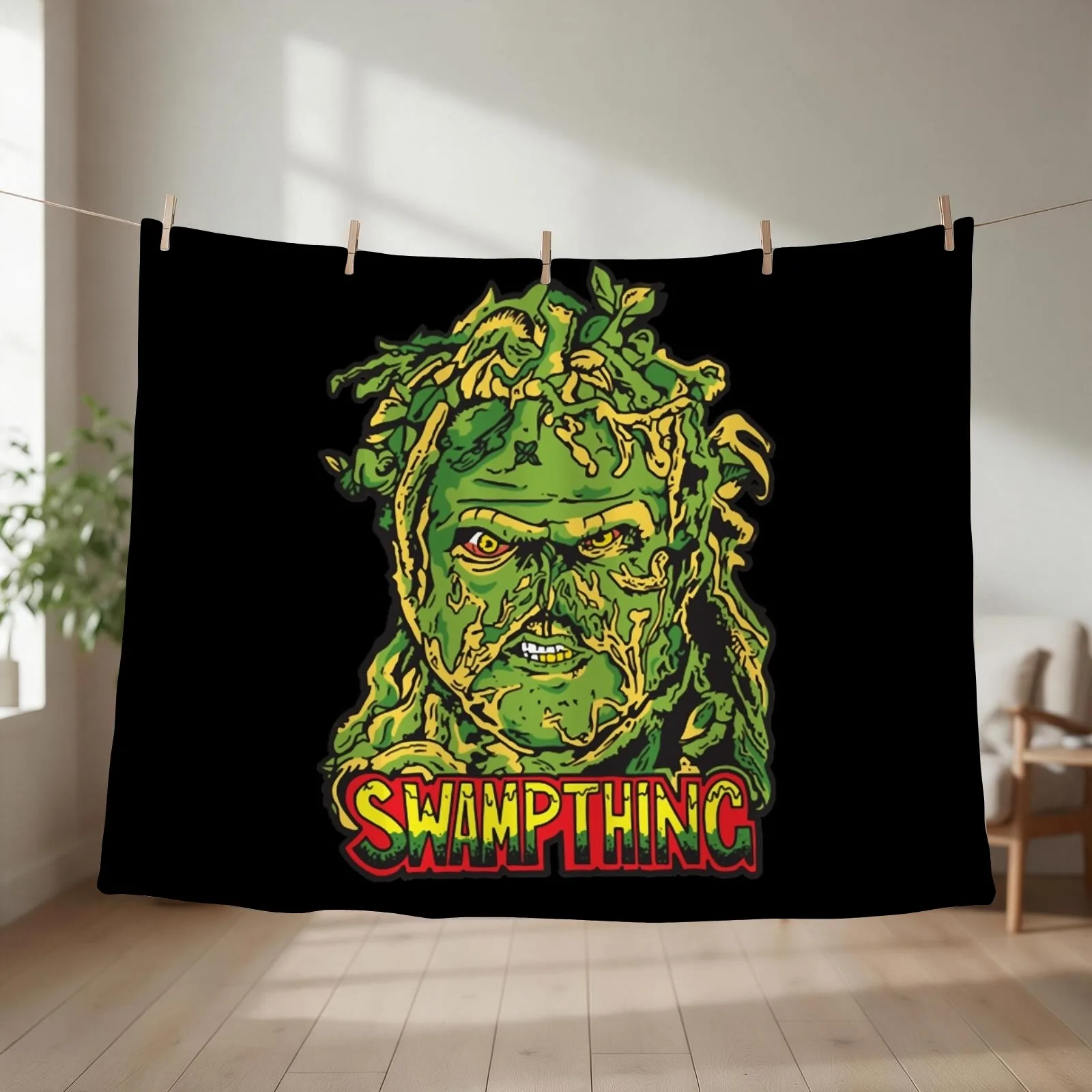 Gift Idea Swamp Thing Christmas Holiday Throw Blanket couch cozy soft plush fuzzy picnic outdoor blanket
