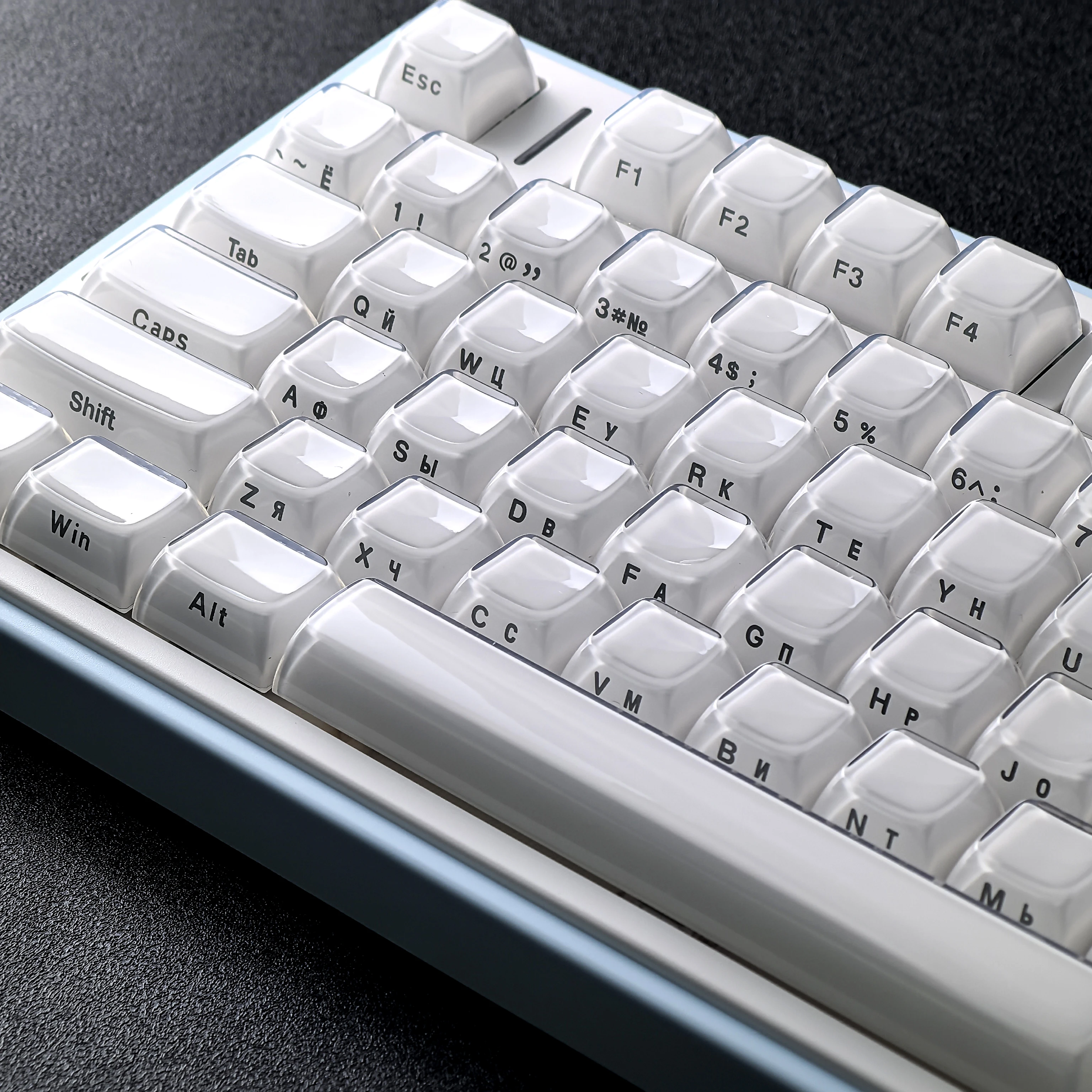 

MAIMOOO Russian Crystal Keycap Side-Printed 116-Key Aula Keyboard Keycaps White Jelly PC OEM Keycap Русские Kейкапы