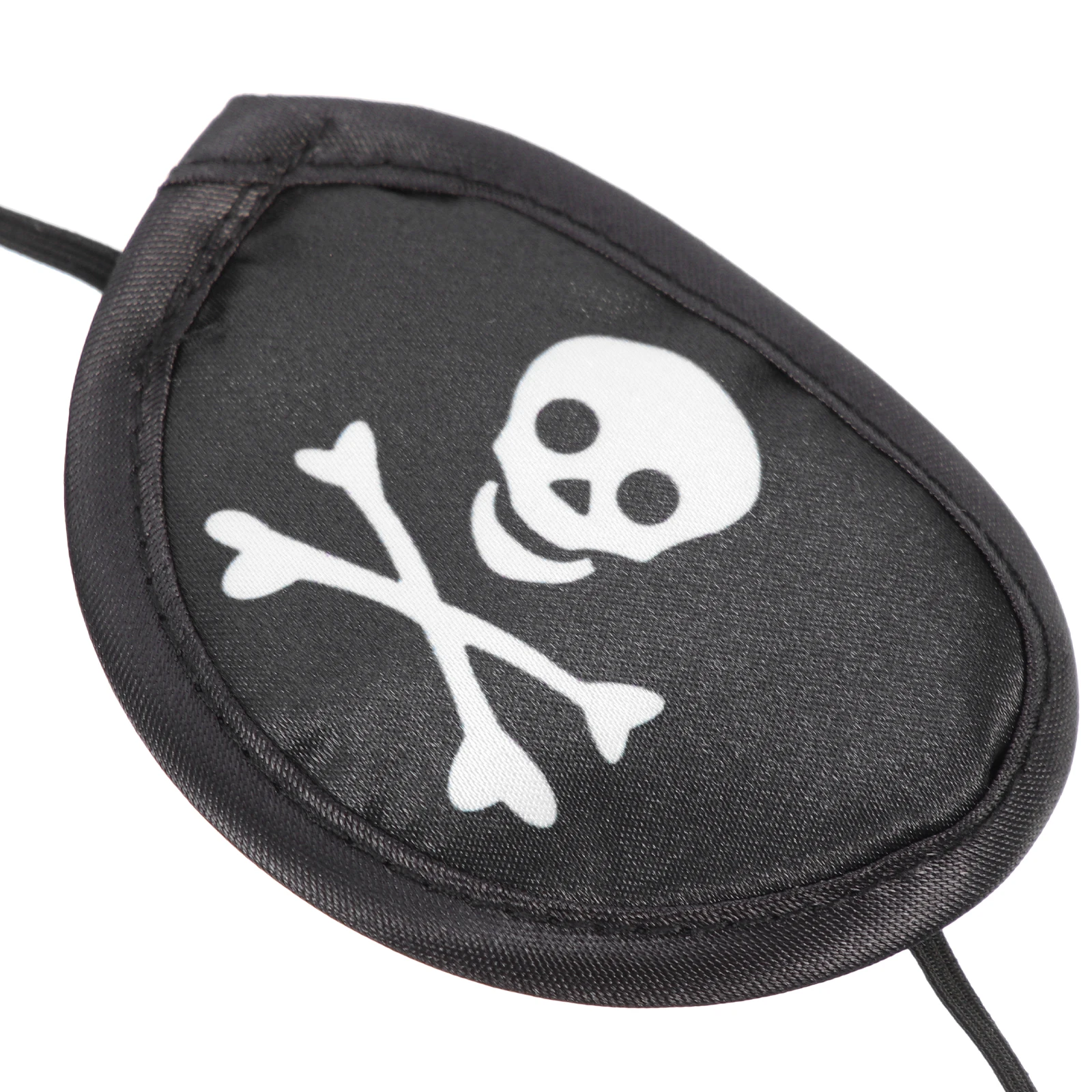 

12 Pcs Pirate Eye Patch Satin Lightweight Comfortable Elastic B Skull Pattern Halloween Party Cosplay Accessory Masquerade Toy