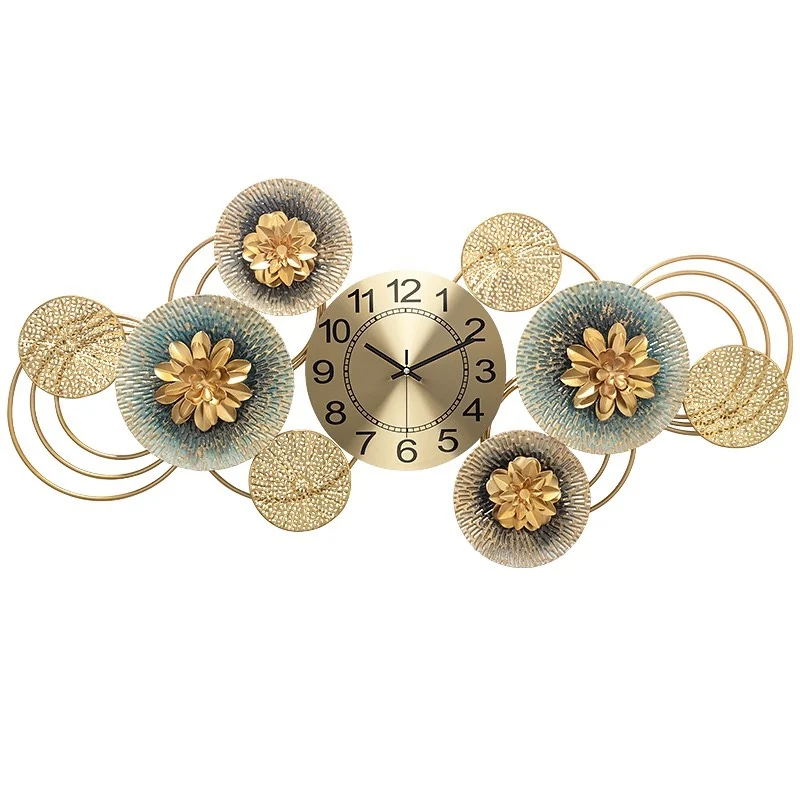 

Wall clock collection, dining room, living room, modern light luxury decoration, clock, dining room, wrought iron clock, hanging