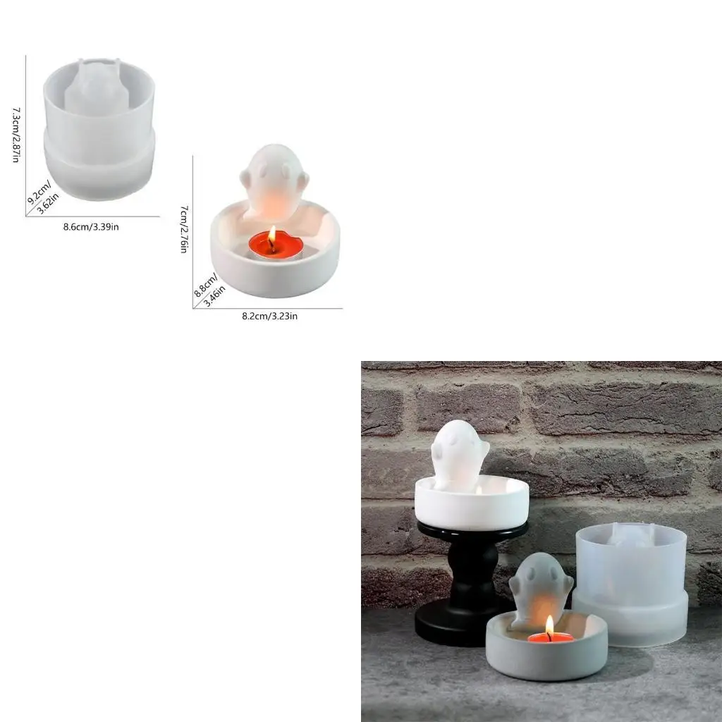 9HJK Candlestick Mould حامل شمعة القالب هالوين قاعدة شمعة العفن قالب العفن العفن سهل الإفراج عن الديكور المنزل