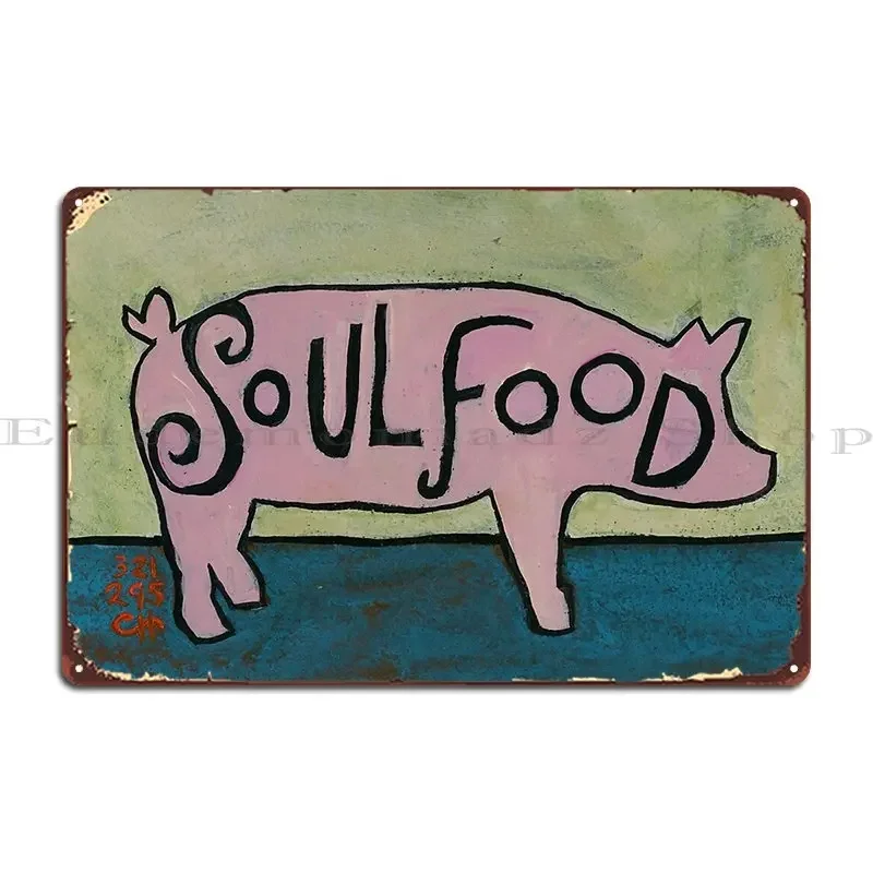 Project 321 Soul Food Pig Metal Signs Garage Print Garage Cinema Garage Tin Sign Poster