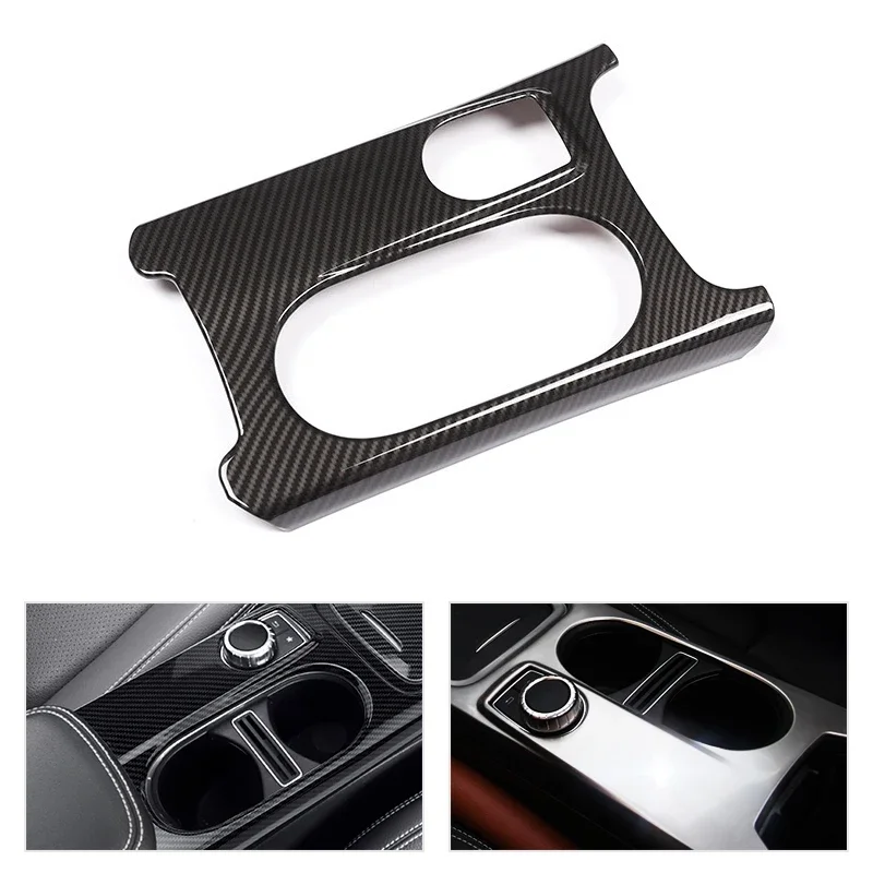 

Car Styling ABS Carbon Fiber Texture Center Console Water Cup Holder Trim Cover For Mercedes Benz A GLA CLA Class W176 X156 C117