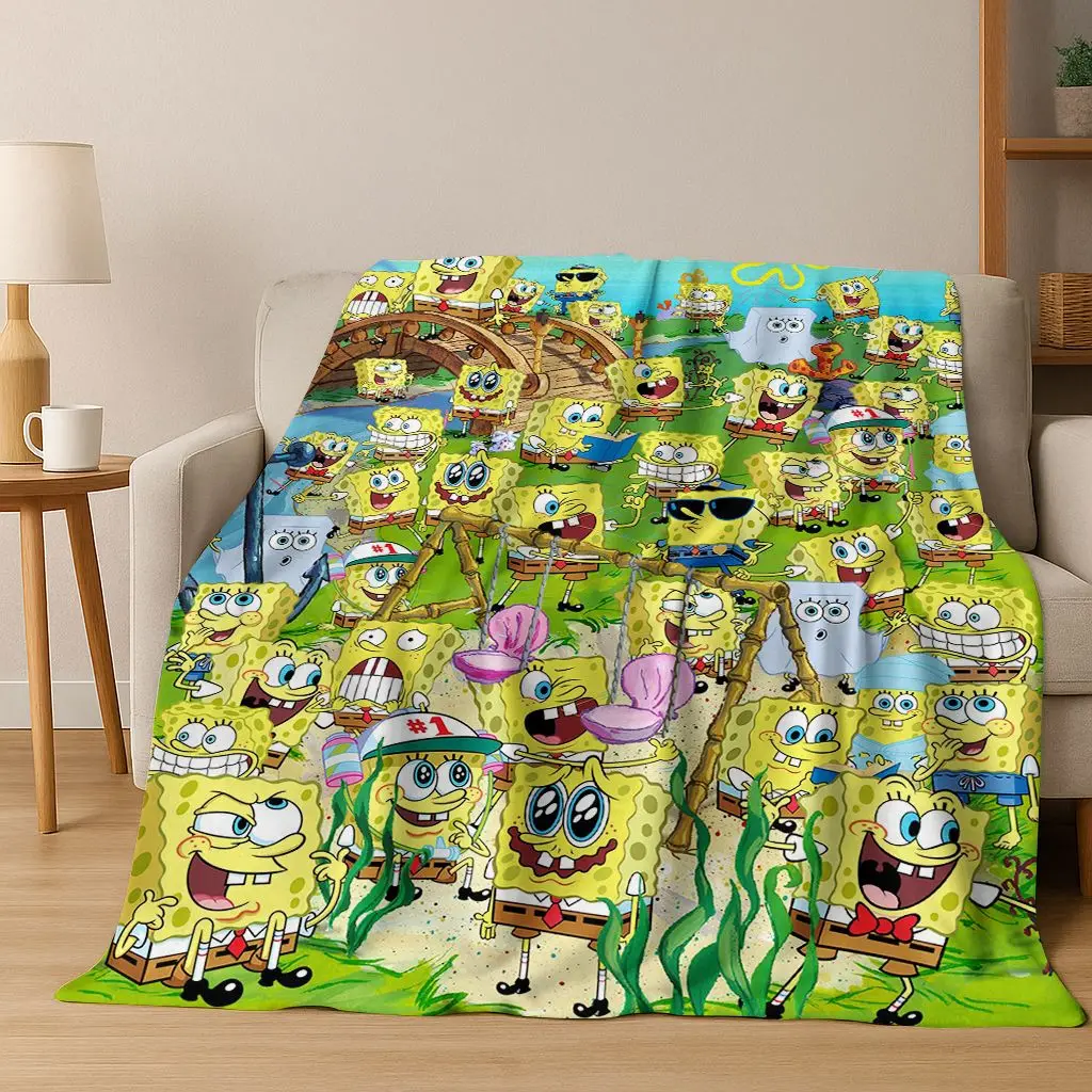 الكرتون S-سبونجبوب سكوير باتريك ستار الفانيلا بطانية لينة رمي بطانية للسرير غرفة نوم غرفة المعيشة السفر نزهة هدية