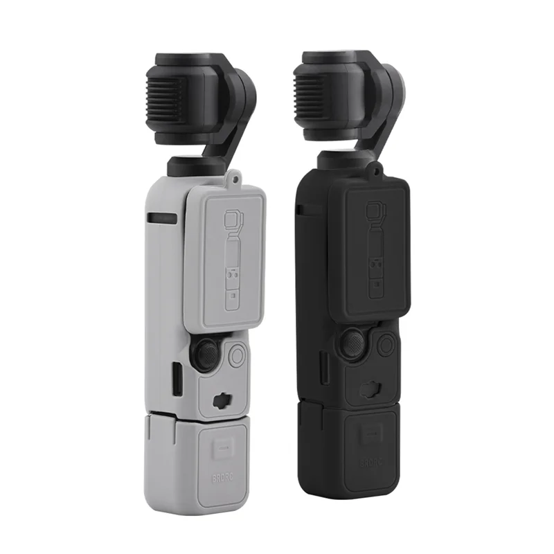 ABEZ Funda de silicona para cámara para DJI Osmo Pocket 3 Cubierta protectora del cuerpo de la lente Tapa de lente cardán Carcasa antigolpes, Gris duradero, A