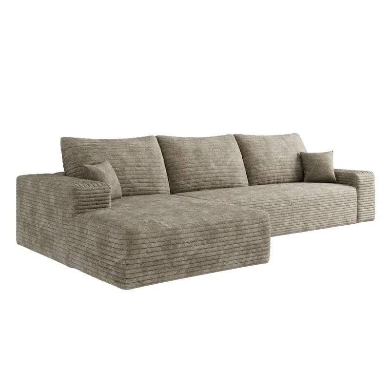 #Luxury Chenille & Corduroy Deep Seating Sleeper Sofa, Pillow Back Pillow Top Compressed Couch with No Skeleton
