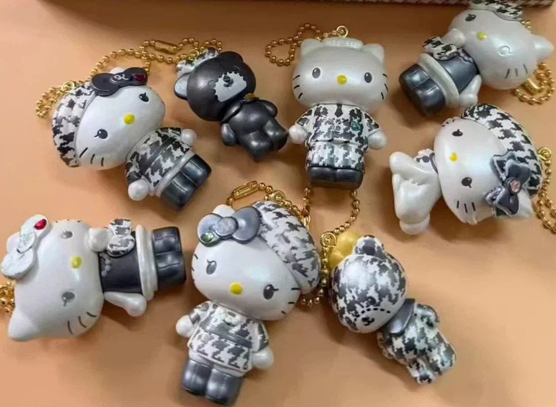 

New In Stock Cute Kt Cat Anniversary Limited Edition Black White Checkered Series Blind Box Toys Figurines And Keychains ﻿