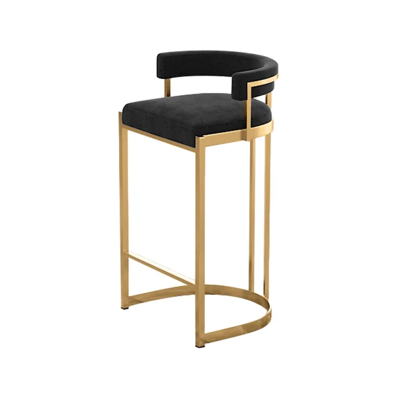 Premium Gold Bar Stool Nordic High Quality Italian Back Party Chairs Round Cushion Comfortable Taburetes De Bar Furniture