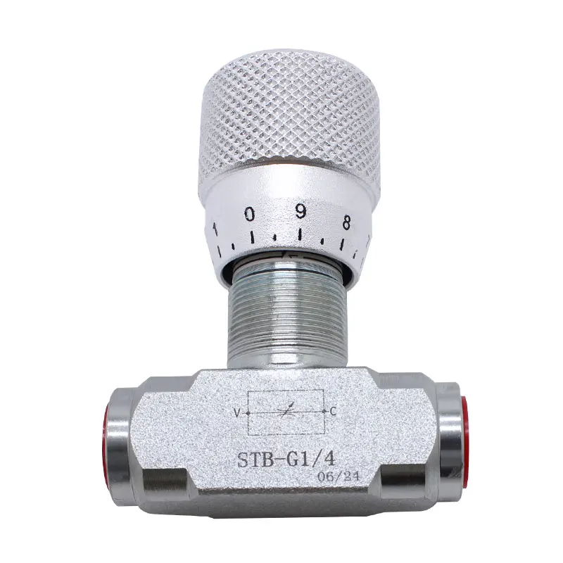 Two-way Throttle Valve STB-G1/4 G3/8 Hydraulic Valve Hydraulic Cylinder Speed Flow Regulating Valve