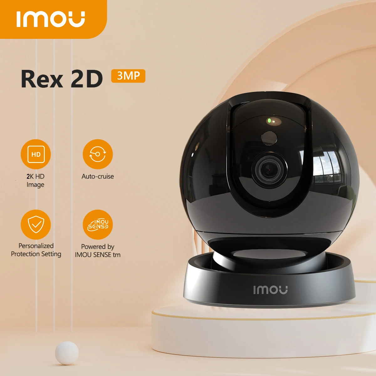 IMOU Rex 2D 3MP/5MP Indoor Wifi PTZ Security Camera Human Pet Detection AI Smart Tracking Two Way Talk Night Vision IP Camera